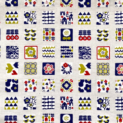 【文庫サイズ 】北欧調スクエア柄のブックカバー 5枚目の画像