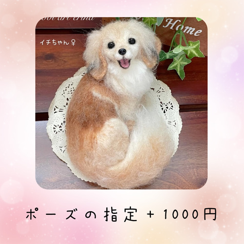 羊毛フェルト犬　エリー 羊毛フェルト犬オーダー うちの仔オーダー wool art erina