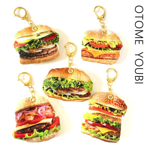 8日着／【ゆうくん】47個／部活お守り／ハンバーガーキーホルダー 部活お守り ハンバーガー型 キーホルダー 3個セット バスケ部