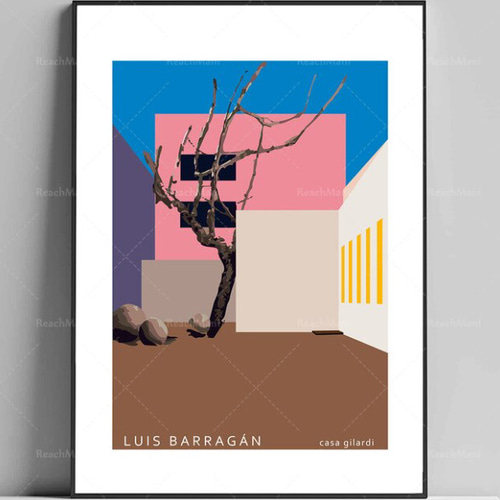 ルイス・バラガン ビンテージ ミッドセンチュリー キャンバスアート