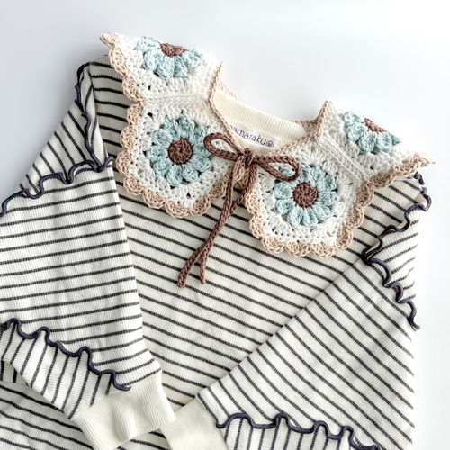 受注制作⌇DAISY⌇手編みのつけ襟スタイˊ˗ スタイ・よだれかけ koguma