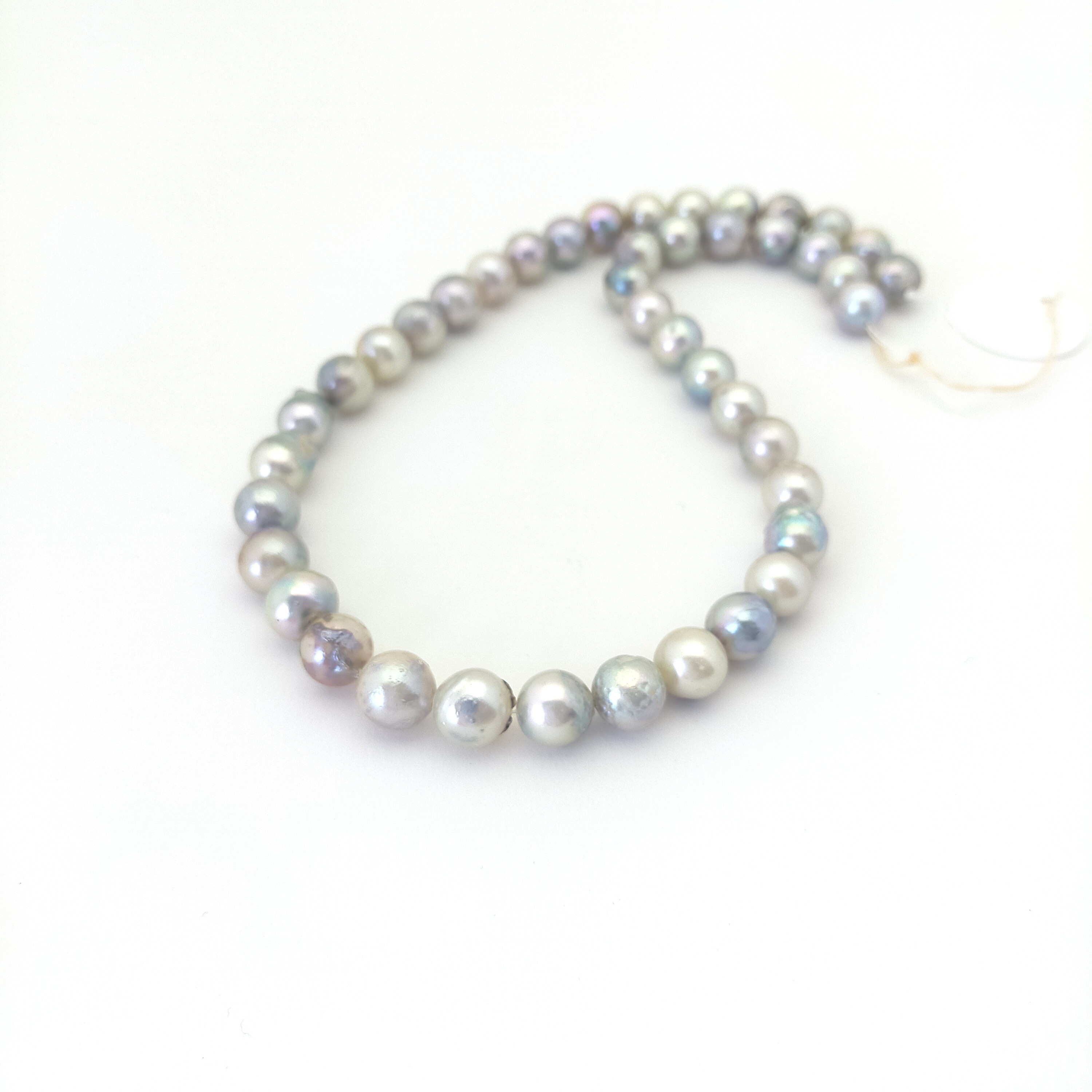 ネックレス用あこや真珠 ナチュラルカラー 連 9.0-9.5mm 約40cm 素材 ハンドメイド 220901SB