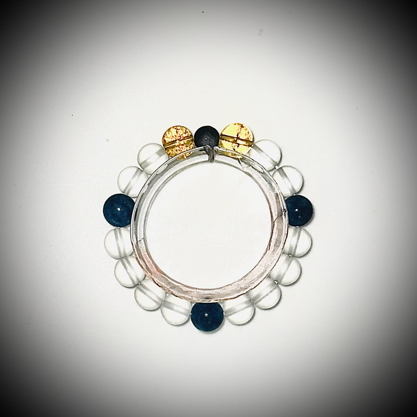 L-16 自然石のブレスレット& ステンドグラスのイルミネーション皿