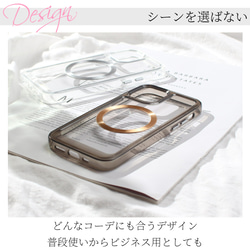 iPhoneケース クリア マグセーフ マグネット 大人可愛い 韓国 シンプル スマホケース 透明 かわいい メタリック 3枚目の画像