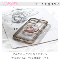 iPhoneケース クリア マグセーフ リング付き マグネット 可愛い 韓国 スマホケース ラメ きらきら メタリック 3枚目の画像