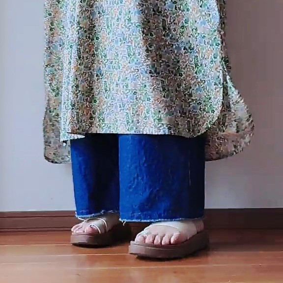 デニムパンツ/インナーパンツとして/ウエストゴム/ストレートパンツ/