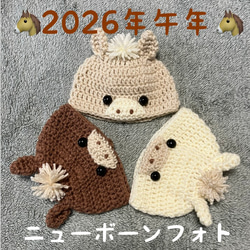 2026年午年♡馬の編みぐるみ♡鏡餅の編みぐるみ♡お正月飾り♡編み物