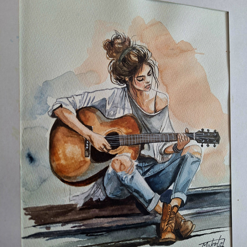 『classical guitar』蜜蝋画　イラスト　インテリア　絵画　ギター 71SkOA0kWNL._UF894,1000_QL80_.jpg