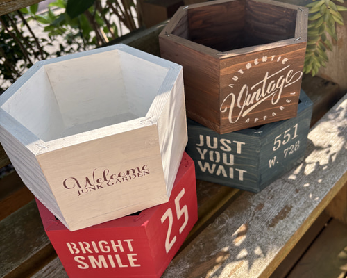 ウッドプランター 六角形 鉢カバー その他インテリア雑貨 工房木咲く