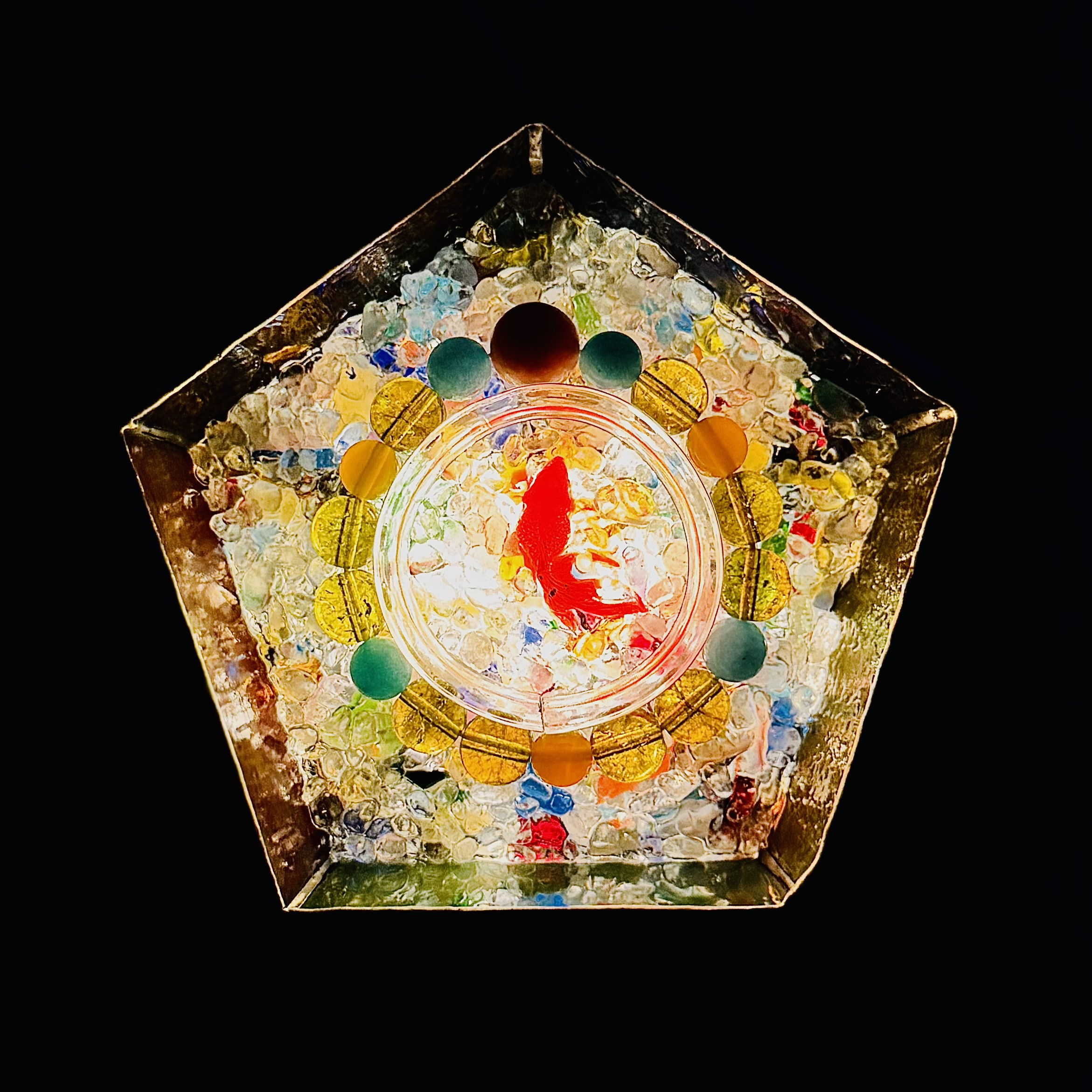 L-17 石のブレスレット& ステンドグラスのイルミネーション皿