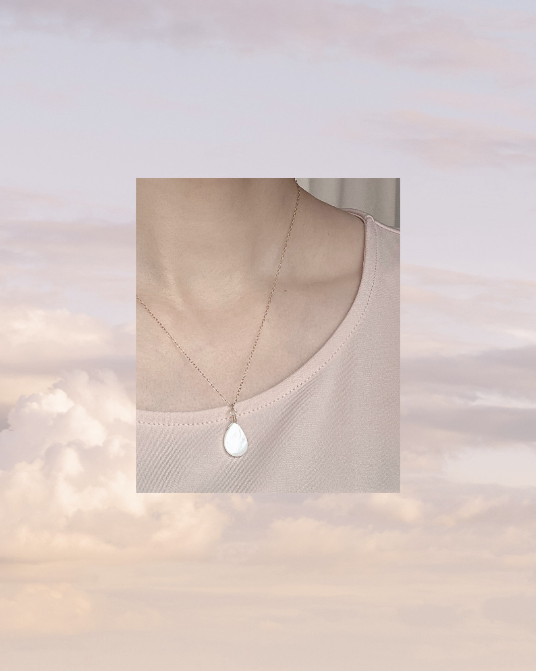 送料無料/ クリスマスギフトにおすすめ♡高品質マザーオブパールAAA / 洗練された印象に 14kgf/K18ネックレス