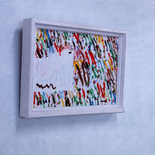現代アート　油彩画　【抽象画】 抽象画 現代アート 「彩-30」 色紙に油彩の抽象画 その他