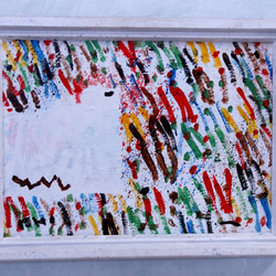 抽象画　現代アート　「彩-1」　色紙に油彩の抽象画 抽象画 現代アート 「彩-30」 色紙に油彩の抽象画 その他