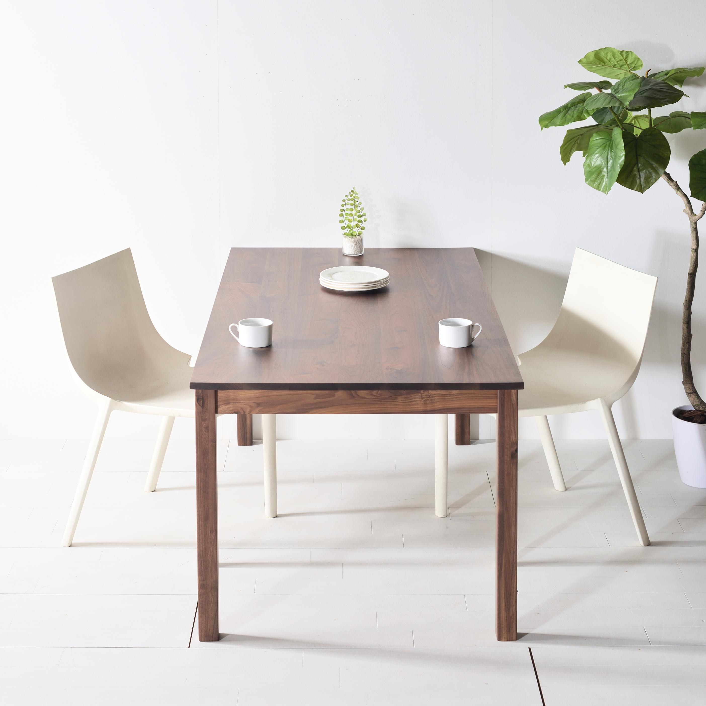 サイズオーダーが簡単！　お客さまのご都合に合わせます　NO1ダイニングテーブル90　ウォールナット アールテック