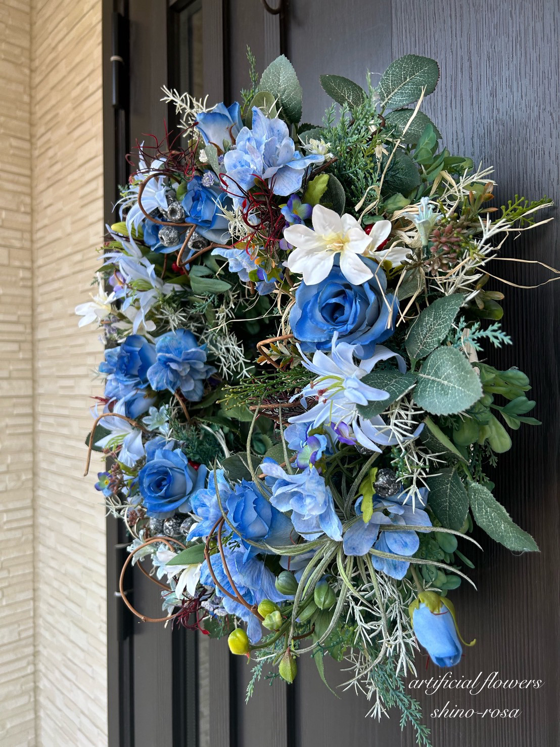 ブルーローズとリリィのリース