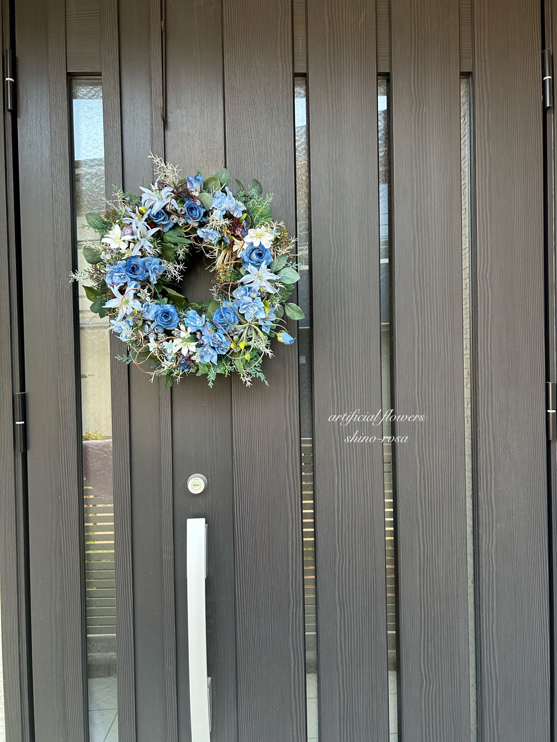 ブルーローズとリリィのリース