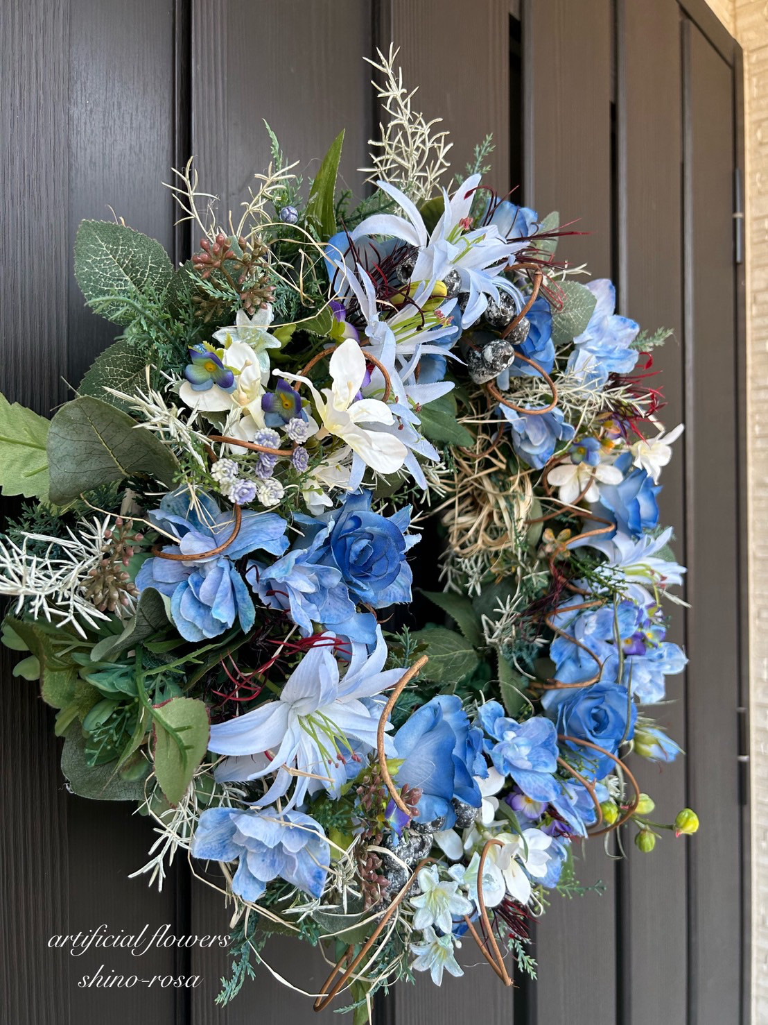 ブルーローズとリリィのリース