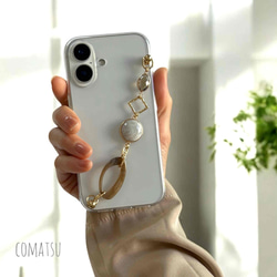 ［全機種対応］Classicalエレガント ハンドホルダー付きスマホケース 落下防止ベルトストラップ付きスマホカバー 8枚目の画像