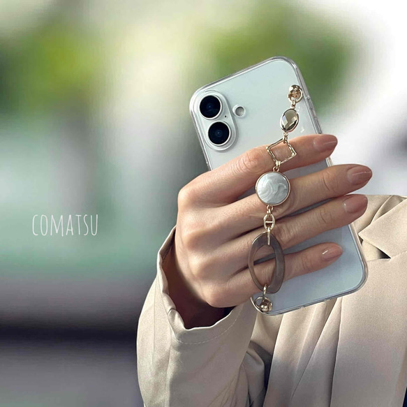 ［全機種対応］Classicalエレガント ハンドホルダー付きスマホケース 落下防止ベルトストラップ付きスマホカバー 6枚目の画像