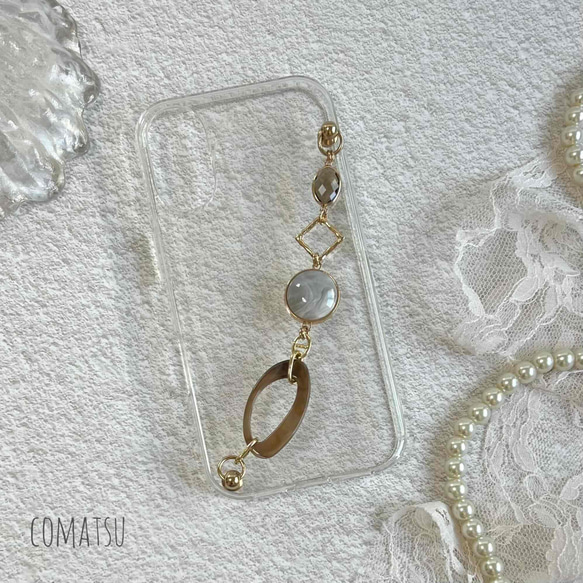 ［全機種対応］Classicalエレガント ハンドホルダー付きスマホケース 落下防止ベルトストラップ付きスマホカバー 1枚目の画像