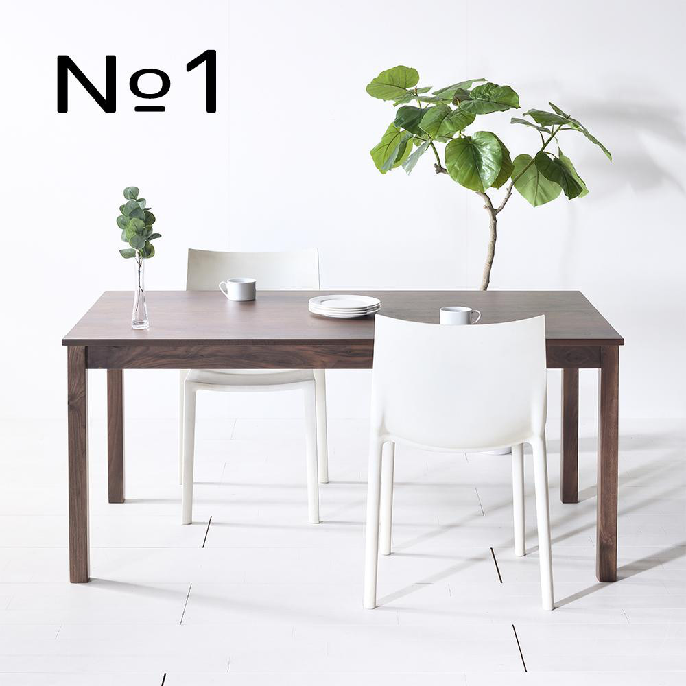 サイズオーダーが簡単！　お客さまのご都合に合わせます　NO1ダイニングテーブル150　ウォールナット アールテック