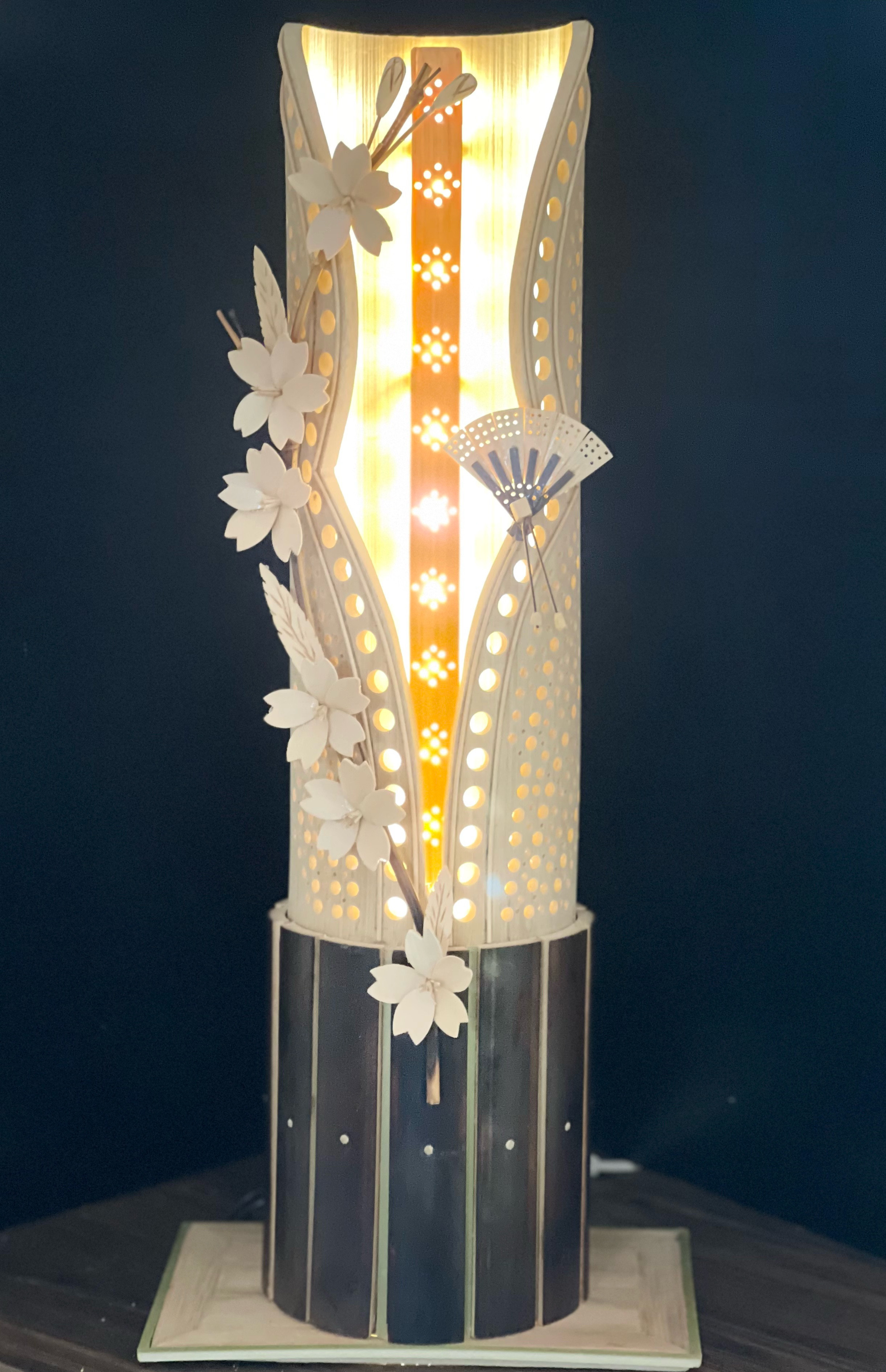 ハンドメイド 竹照明「桜の舞」