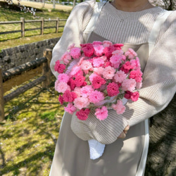 【受注制作】　花束ブランケット２　pink＆blue 8枚目の画像