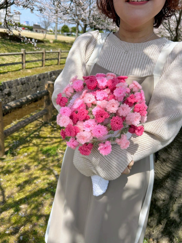 【受注制作】　花束ブランケット２　pink＆blue 8枚目の画像