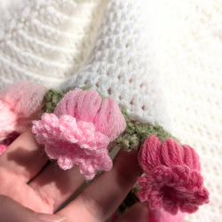 【受注制作】　花束ブランケット２　pink＆blue 12枚目の画像