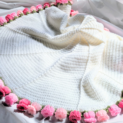 【受注制作】　花束ブランケット２　pink＆blue 13枚目の画像