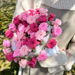 【受注制作】　花束ブランケット２　pink＆blue 9枚目の画像