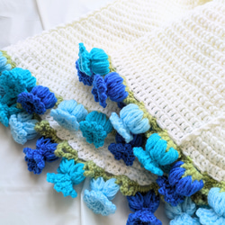【受注制作】　花束ブランケット２　pink＆blue 3枚目の画像