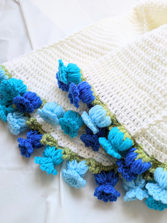 【受注制作】　花束ブランケット２　pink＆blue 3枚目の画像