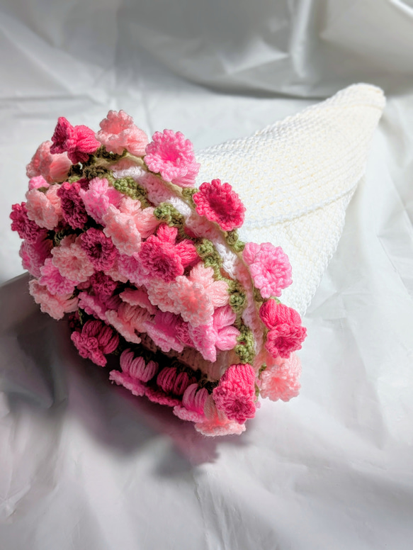 【受注制作】　花束ブランケット２　pink＆blue 11枚目の画像