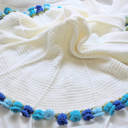 【受注制作】　花束ブランケット２　pink＆blue 4枚目の画像