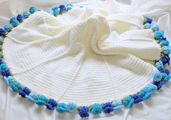 【受注制作】　花束ブランケット２　pink＆blue 4枚目の画像