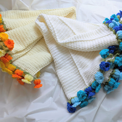 【受注制作】　花束ブランケット２　pink＆blue 7枚目の画像