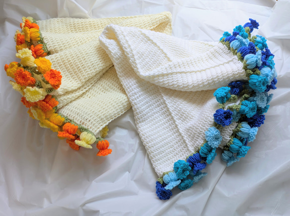 【受注制作】　花束ブランケット２　pink＆blue 7枚目の画像