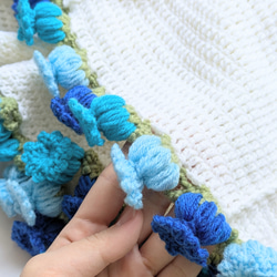 【受注制作】　花束ブランケット２　pink＆blue 5枚目の画像