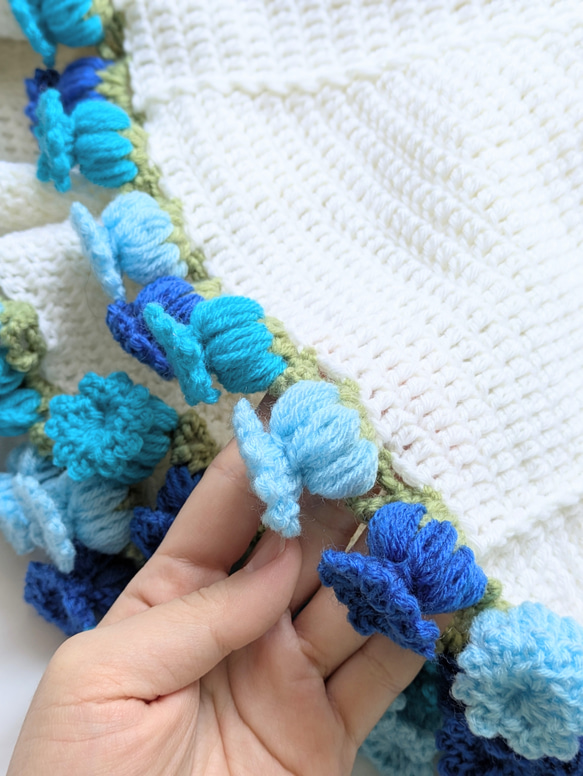 【受注制作】　花束ブランケット２　pink＆blue 5枚目の画像