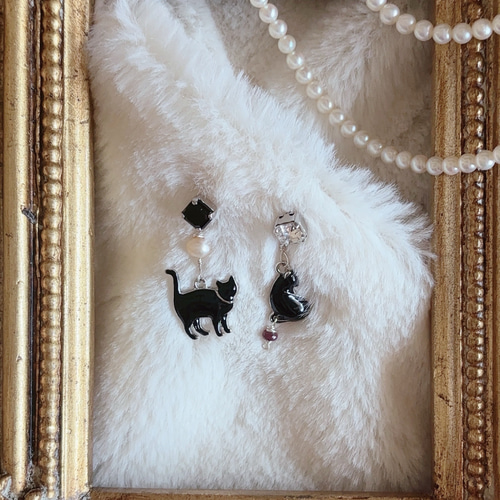 猫モチーフ】【猫】【黒猫】【黒猫アクセサリー】【動物アクセサリー