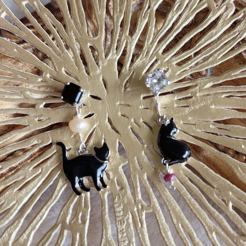 猫モチーフ】【猫】【黒猫】【黒猫アクセサリー】【動物アクセサリー