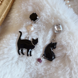 猫モチーフ】【猫】【黒猫】【黒猫アクセサリー】【動物アクセサリー