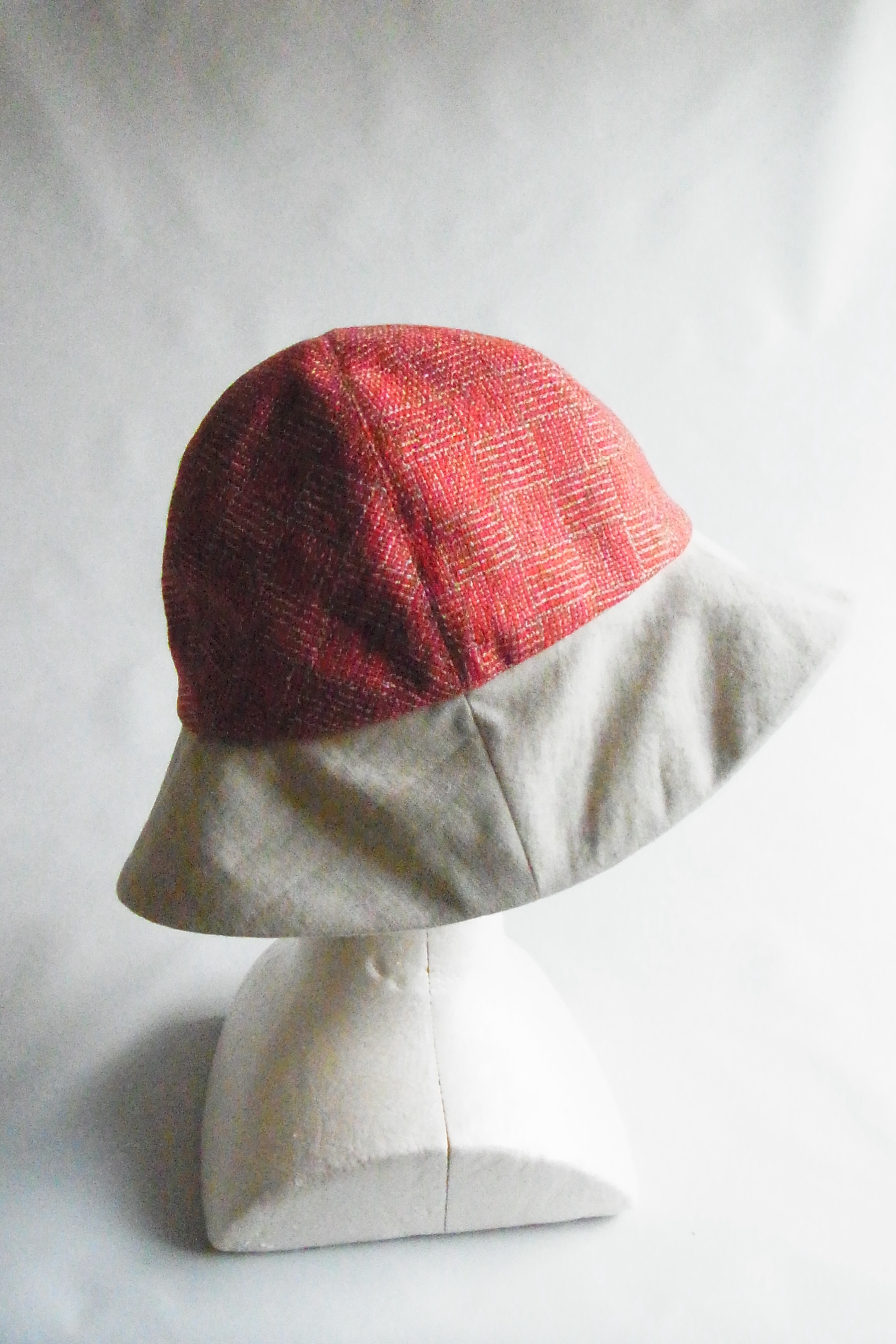 【手織り】リネン6枚はぎクロッシェ