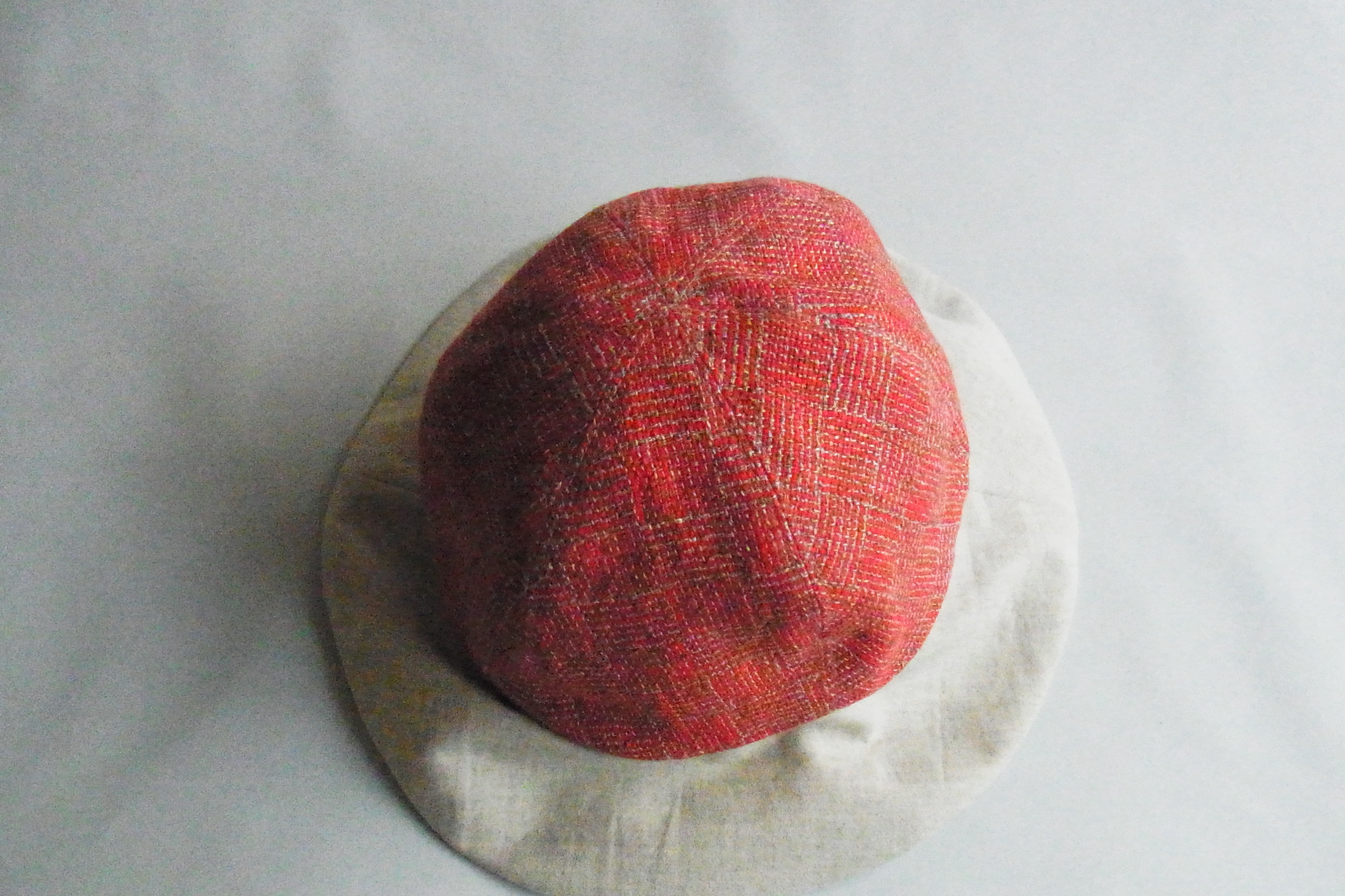 【手織り】リネン6枚はぎクロッシェ