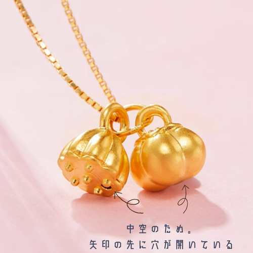 24K縁起物24K純金ネックレス吉・万宝24Kゴールド中空ペンダント贈り物