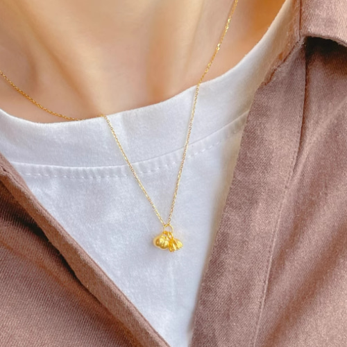 24K縁起物24K純金ネックレス吉・万宝24Kゴールド中空ペンダント贈り物