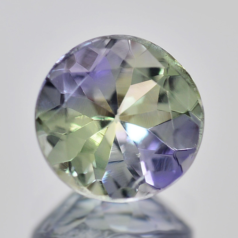 非加熱タンザナイト 0.48ct ルース ラウンド バイカラー