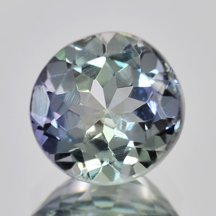 非加熱タンザナイト 0.71ct ルース ラウンド バイカラー