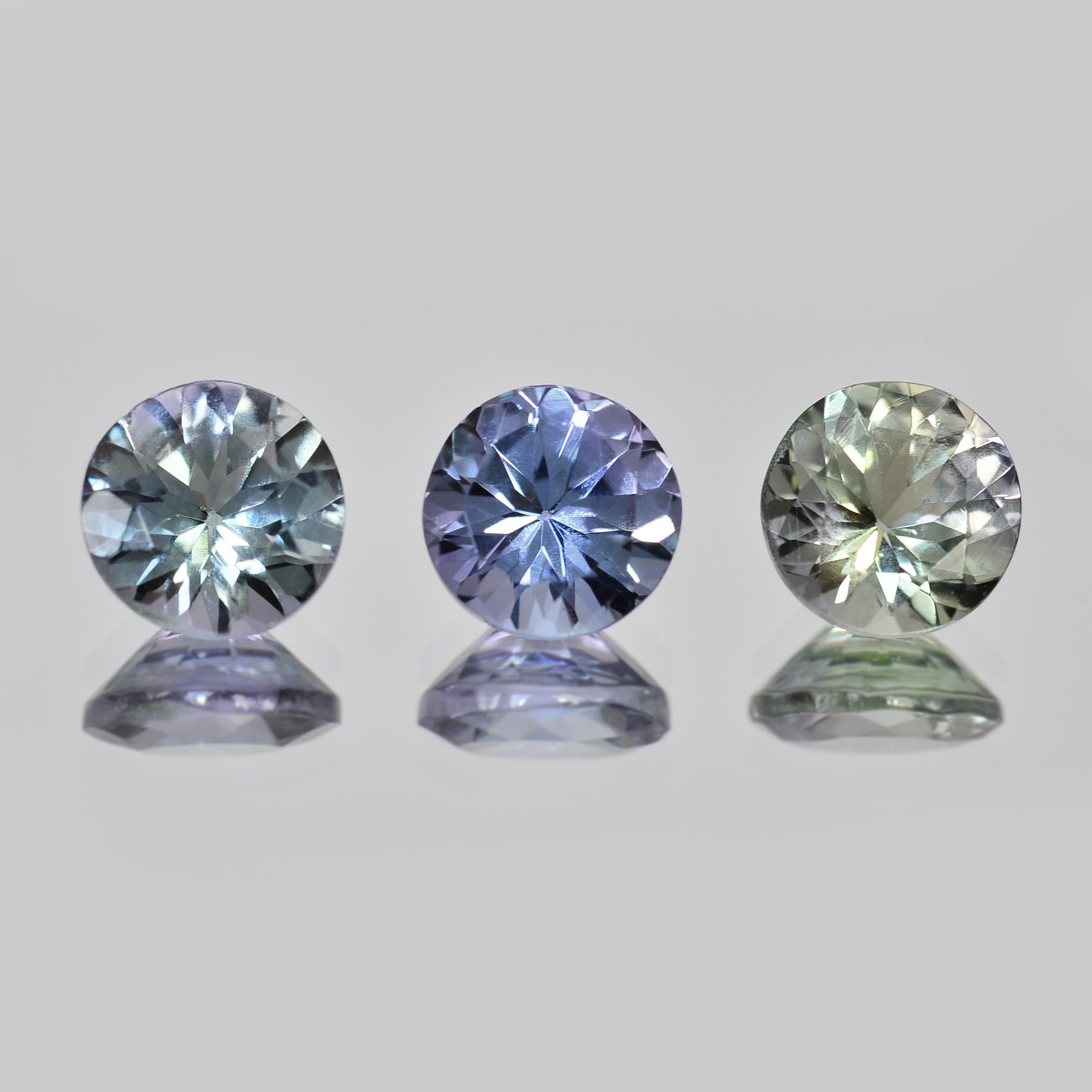 非加熱タンザナイト 合計 1.58ct ルース 3PCS ラウンド